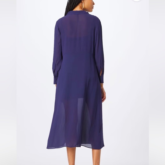 NWT Ted Baker Faithiy long sleeve Midi Dress in dark navy size 2 - Picture 2 of 8